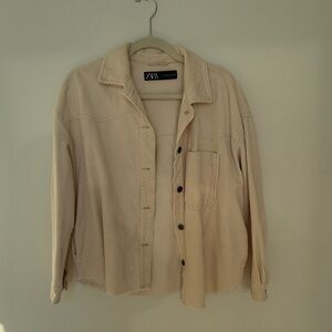 Zara Light Tan Corduroy Overshirt
